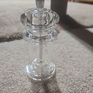Mr Dudley /Gessner Lucite Acrylic Salt Mill Grinder Shaker Clear Mid Century